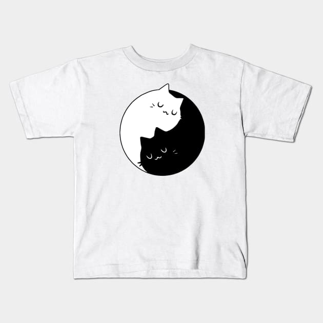 The Yin Yang Cats Kids T-Shirt by Sugarori